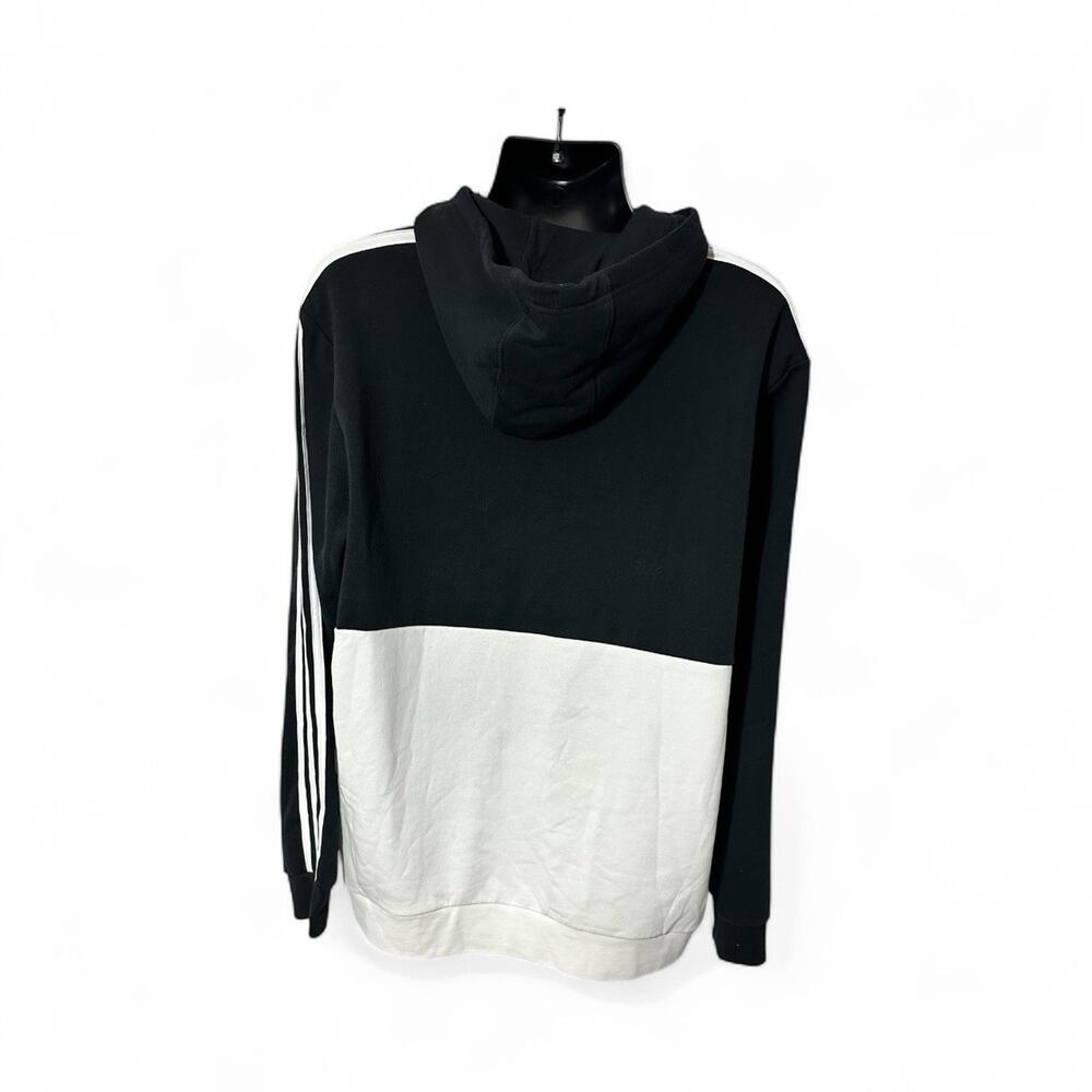 Adidas Big Spellout Colorblock Black & White Pullover Hoodie Sweatshirt 2XL NWT - Picture 4 of 10